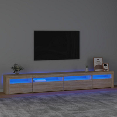 Berkfield TV Cabinet with LED Lights Sonoma Oak 270x35x40 cm