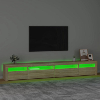 Berkfield TV Cabinet with LED Lights Sonoma Oak 270x35x40 cm