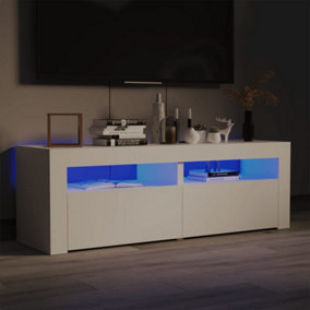 Berkfield TV Cabinet with LED Lights White 120x35x40 cm