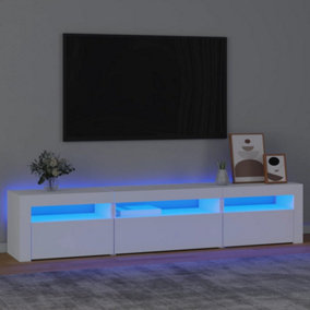 Berkfield TV Cabinet with LED Lights White 195x35x40 cm