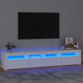 Berkfield TV Cabinet with LED Lights White 210x35x40 cm