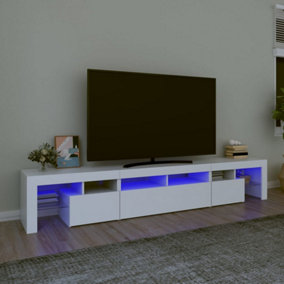 Berkfield TV Cabinet with LED Lights White 230x36.5x40 cm