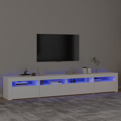 Berkfield TV Cabinet with LED Lights White 240x35x40 cm