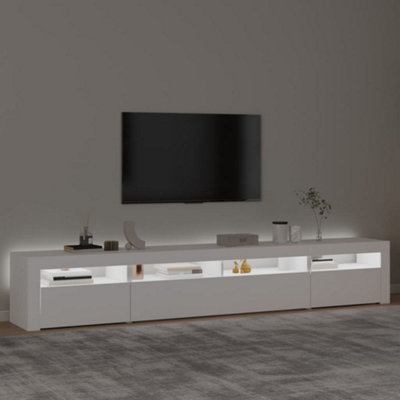 Berkfield TV Cabinet with LED Lights White 240x35x40 cm