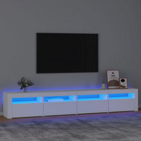 Berkfield TV Cabinet with LED Lights White 240x35x40 cm