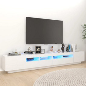Berkfield TV Cabinet with LED Lights White 260x35x40 cm