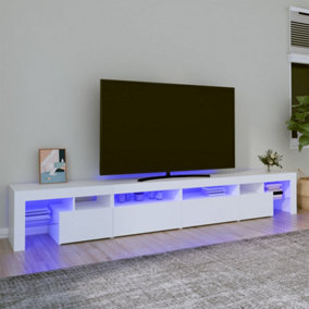 Berkfield TV Cabinet with LED Lights White 260x36.5x40 cm