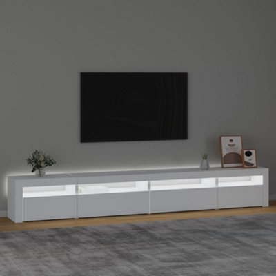 Berkfield TV Cabinet with LED Lights White 270x35x40 cm