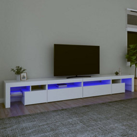 Berkfield TV Cabinet with LED Lights White 290x36.5x40 cm