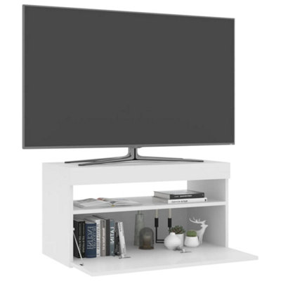 Berkfield TV Cabinet with LED Lights White 75x35x40 cm