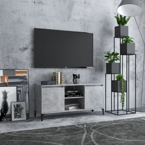 Berkfield TV Cabinet with Metal Legs Concrete Grey 103.5x35x50 cm
