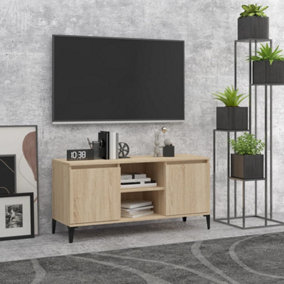 Berkfield TV Cabinet with Metal Legs Sonoma Oak 103.5x35x50 cm