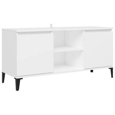 Berkfield TV Cabinet with Metal Legs White 103.5x35x50 cm