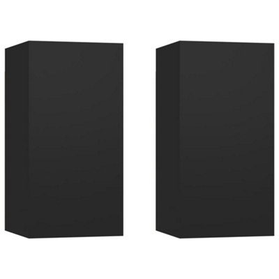 Berkfield TV Cabinets 2 pcs Black 30.5x30x60 cm Engineered Wood