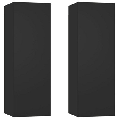 Berkfield TV Cabinets 2 pcs Black 30.5x30x90 cm Engineered Wood