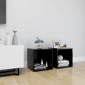 Berkfield TV Cabinets 2 pcs Black 37x35x37 cm Engineered Wood