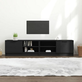 Berkfield TV Cabinets 2 pcs Black 80x35x36.5 cm Engineered Wood