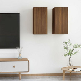 Berkfield TV Cabinets 2 pcs Brown Oak 30.5x30x60 cm Engineered Wood