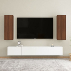 Berkfield TV Cabinets 2 pcs Brown Oak 30.5x30x90 cm Engineered Wood