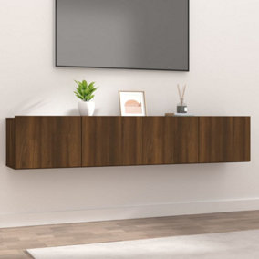 Berkfield TV Cabinets 2 pcs Brown Oak 80x30x30 cm Engineered Wood