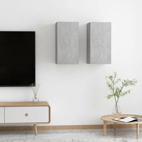 Berkfield TV Cabinets 2 pcs Concrete Grey 30.5x30x60 cm Engineered Wood