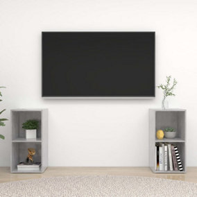Berkfield TV Cabinets 2 pcs Concrete Grey 72x35x36.5 cm Engineered Wood
