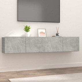 Berkfield TV Cabinets 2 pcs Concrete Grey 80x30x30 cm Engineered Wood