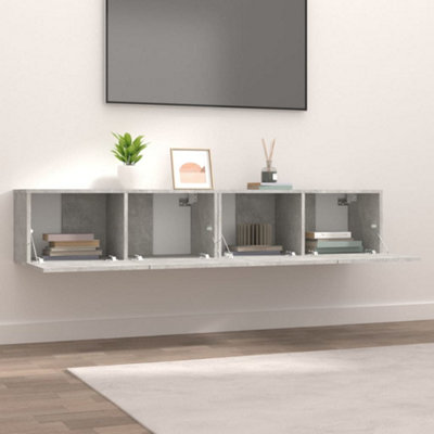 Berkfield TV Cabinets 2 pcs Concrete Grey 80x30x30 cm Engineered Wood