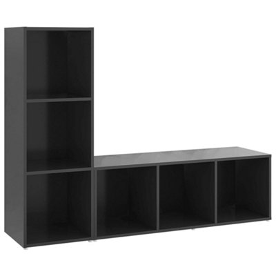 Berkfield TV Cabinets 2 pcs Grey 107x35x37 cm Engineered Wood