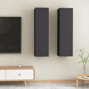 Berkfield TV Cabinets 2 pcs Grey 30.5x30x110 cm Engineered Wood