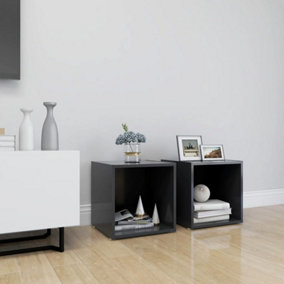 Berkfield TV Cabinets 2 pcs Grey 37x35x37 cm Engineered Wood