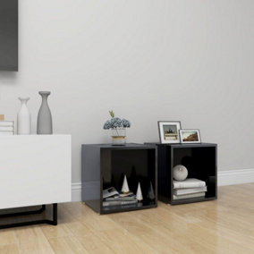 Berkfield TV Cabinets 2 pcs High Gloss Black 37x35x37 cm Engineered Wood