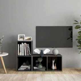 Berkfield TV Cabinets 2 pcs High Gloss Grey 72x35x36.5 cm Engineered Wood