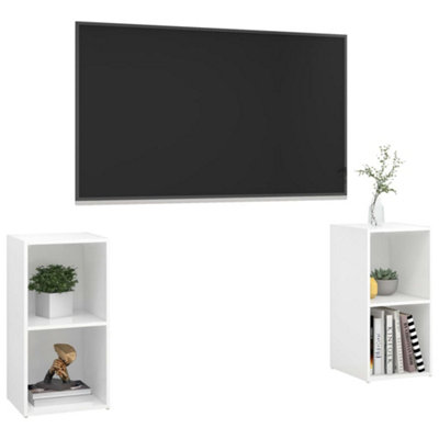 Berkfield TV Cabinets 2 pcs High Gloss White 72x35x36.5 cm Engineered Wood