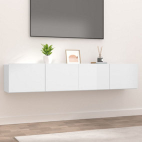 Berkfield TV Cabinets 2 pcs High Gloss White 80x30x30 cm Engineered Wood