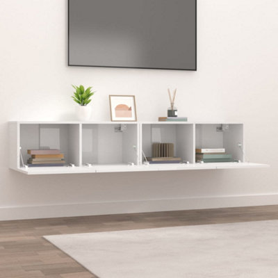 Berkfield TV Cabinets 2 pcs High Gloss White 80x30x30 cm Engineered Wood
