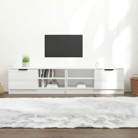 Berkfield TV Cabinets 2 pcs High Gloss White 80x35x36.5cm Engineered Wood