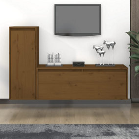 Berkfield TV Cabinets 2 pcs Honey Brown Solid Wood Pine