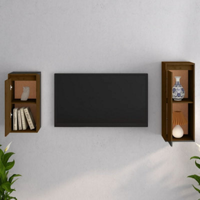 Berkfield TV Cabinets 2 pcs Honey Brown Solid Wood Pine