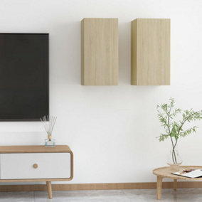 Berkfield TV Cabinets 2 pcs Sonoma Oak 30.5x30x60 cm Engineered Wood
