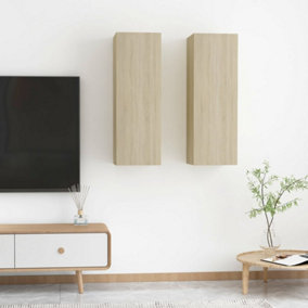 Berkfield TV Cabinets 2 pcs Sonoma Oak 30.5x30x90 cm Engineered Wood