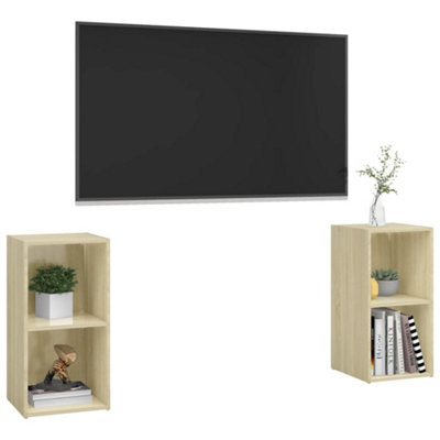 Berkfield TV Cabinets 2 pcs Sonoma Oak 72x35x36.5 cm Engineered Wood