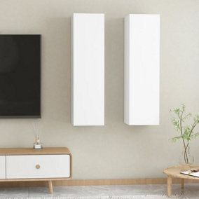 Berkfield TV Cabinets 2 pcs White 30.5x30x110 cm Engineered Wood