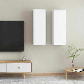 Berkfield TV Cabinets 2 pcs White 30.5x30x90 cm Engineered Wood
