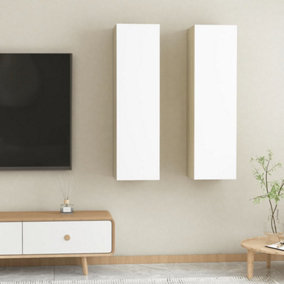 Berkfield TV Cabinets 2 pcs White and Sonoma Oak 30.5x30x110 cm Engineered Wood