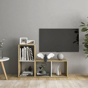 Berkfield TV Cabinets 2 pcs White and Sonoma Oak 72x35x36.5 cm Engineered Wood