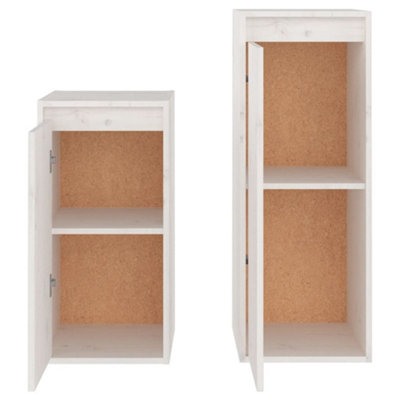 Berkfield TV Cabinets 2 pcs White Solid Wood Pine