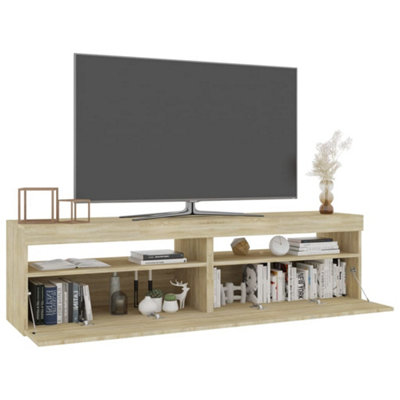 Berkfield TV Cabinets 2 pcs with LED Lights Sonoma Oak 75x35x40 cm