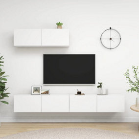 Berkfield TV Cabinets 3 pcs White Engineered Wood