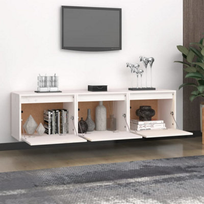 Berkfield TV Cabinets 3 pcs White Solid Wood Pine